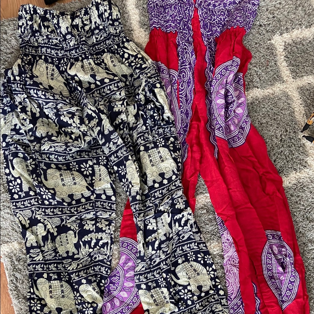High waisted Tribal beach pants (BOTH pairs!)